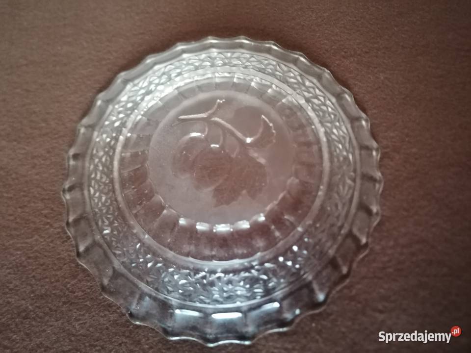 Talerzyki talerze szklane deserowe średnica 15 Łódź