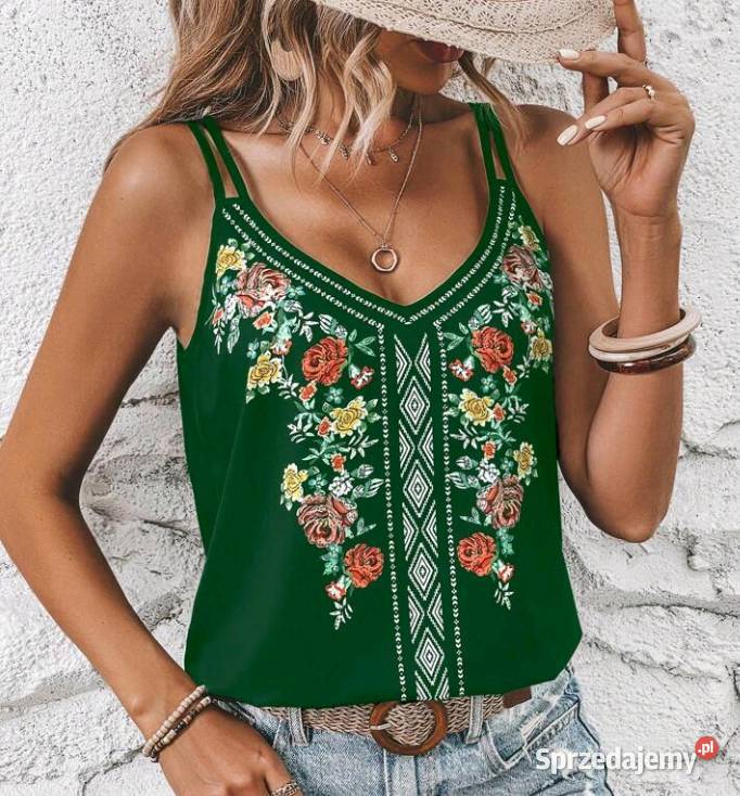 Bluzka damska top boho kwiaty NOWA S M 36 38 40 Czerwionka-Leszczyny