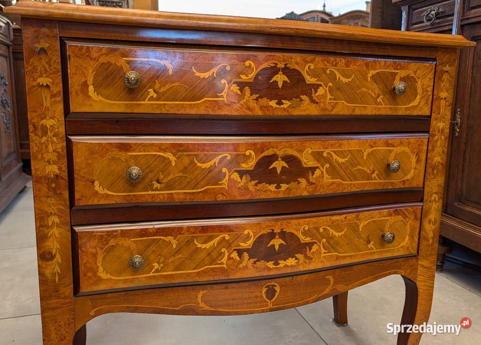 Komoda ludwikowska intarsje Włochysklep Dąbrowa śląskie Dąbrowa Górnicza