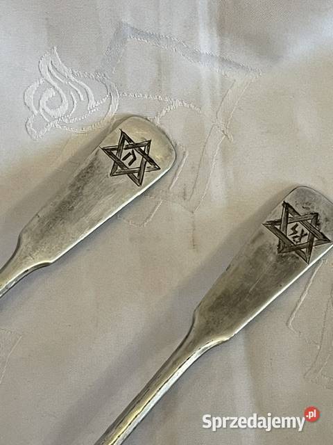 Łyżki platerowane z Gwiazdą Dawida sygn FRAGET