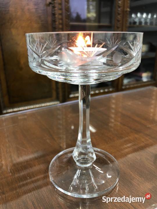 Kryształowe kieliszki pucharki PRL mazowieckie Ząbki