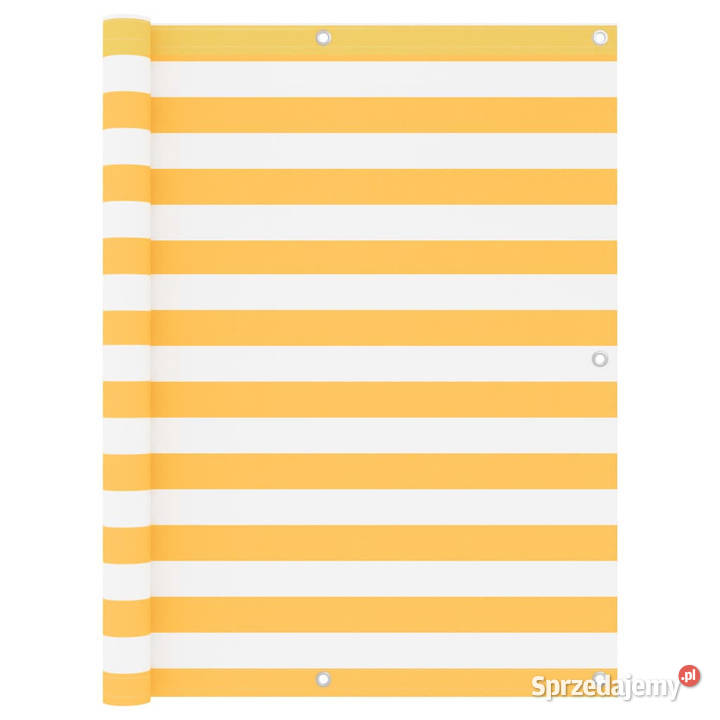 Parawan balkonowy białożółty 120x600 tkanina Warszawa