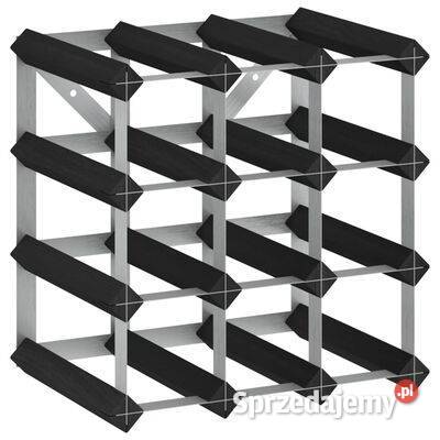 vidaXL Stojak na 12 butelek wina czarny lite Warszawa