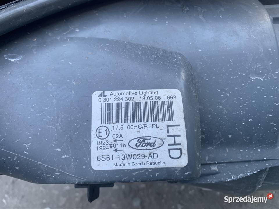 6S6113W029 reflektor lampa prawa przód Ford Rok produkcji 2008 Szczecin