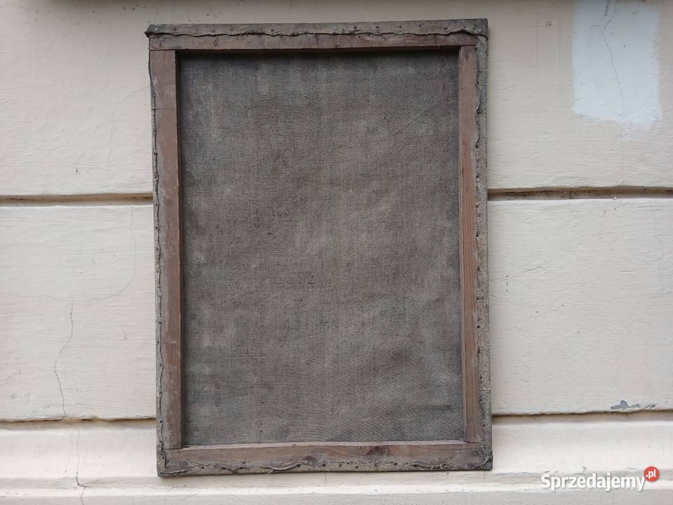 Stary obraz nieukończony bez tytułu kobieta Warszawa