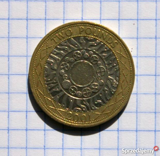 2 FUNTY TWO POUNDS 2001 WIELKA BRYTANIA Piszczac