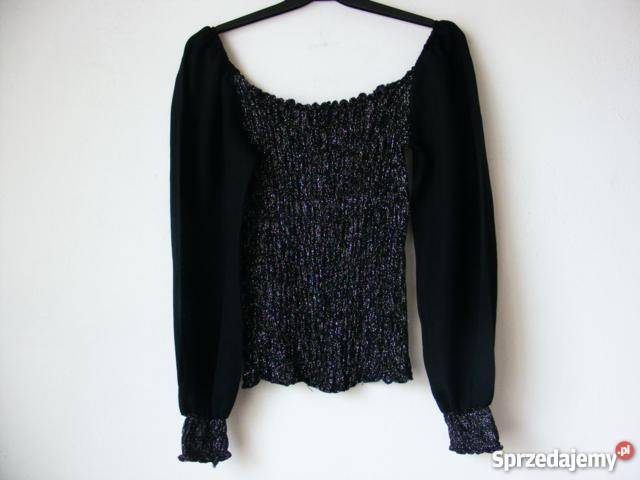 Elegancka czarna bluzeczka wieczorowa firmy Oborniki Śląskie