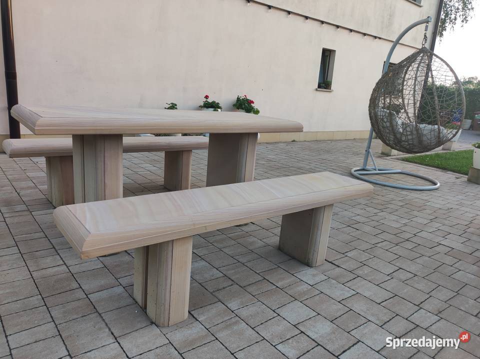 Komplet ogrodowy z piaskowca łódzkie