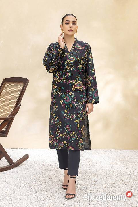 Długa tunika czarna kolorowa S 36 bawełna Rozmiar 36(S) Szczecin