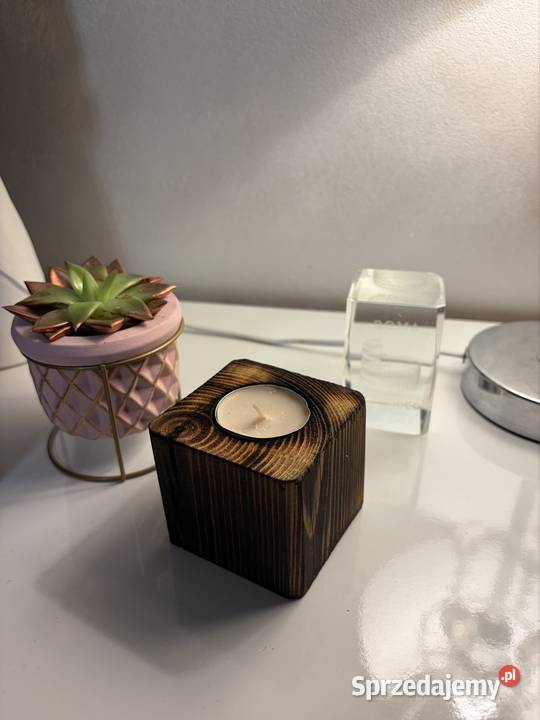 Ręcznie robione świeczniki z drewna sosnowego Dom i Ogród Jasło