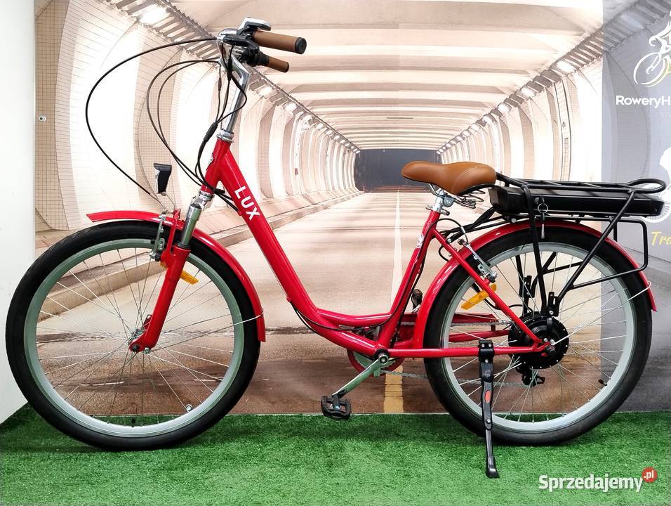 Rower elektryczy LUX CZERWONY 250W koło 26 rama Szczucin