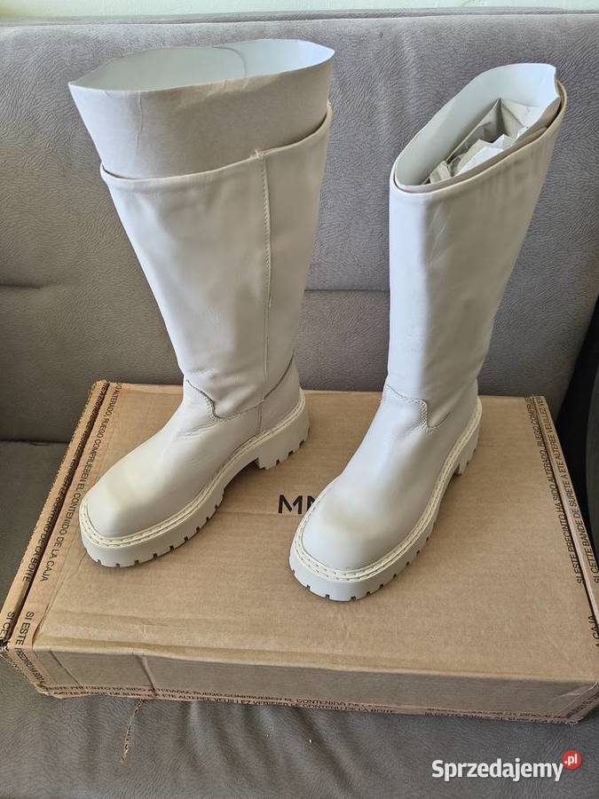 Skórzane kozaki Mango skóra pomorskie Tczew