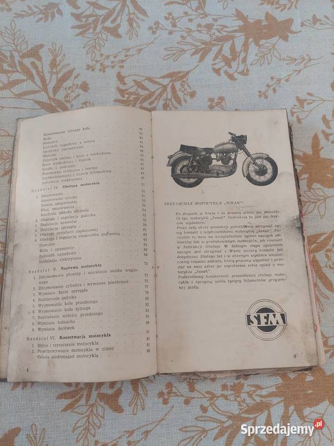Sprzedam instrukcję obsługi Junak