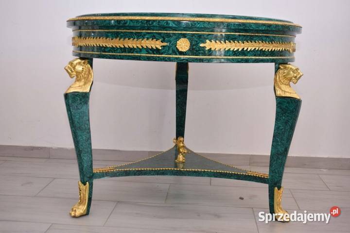 Królewski Drewniany Stół Vintage Malachit Kolor Kraków sprzedam