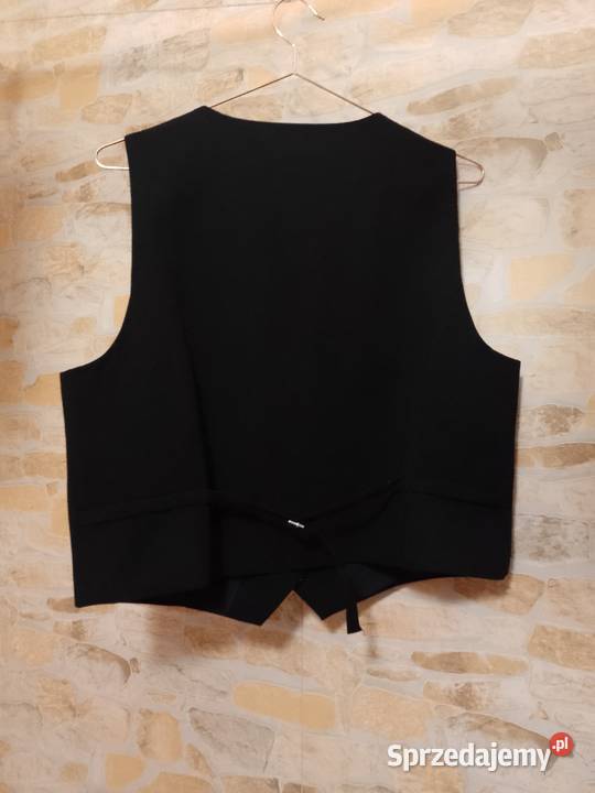 42XL ZARA Czarna żakietowa Kamizelka z patką z Kraków