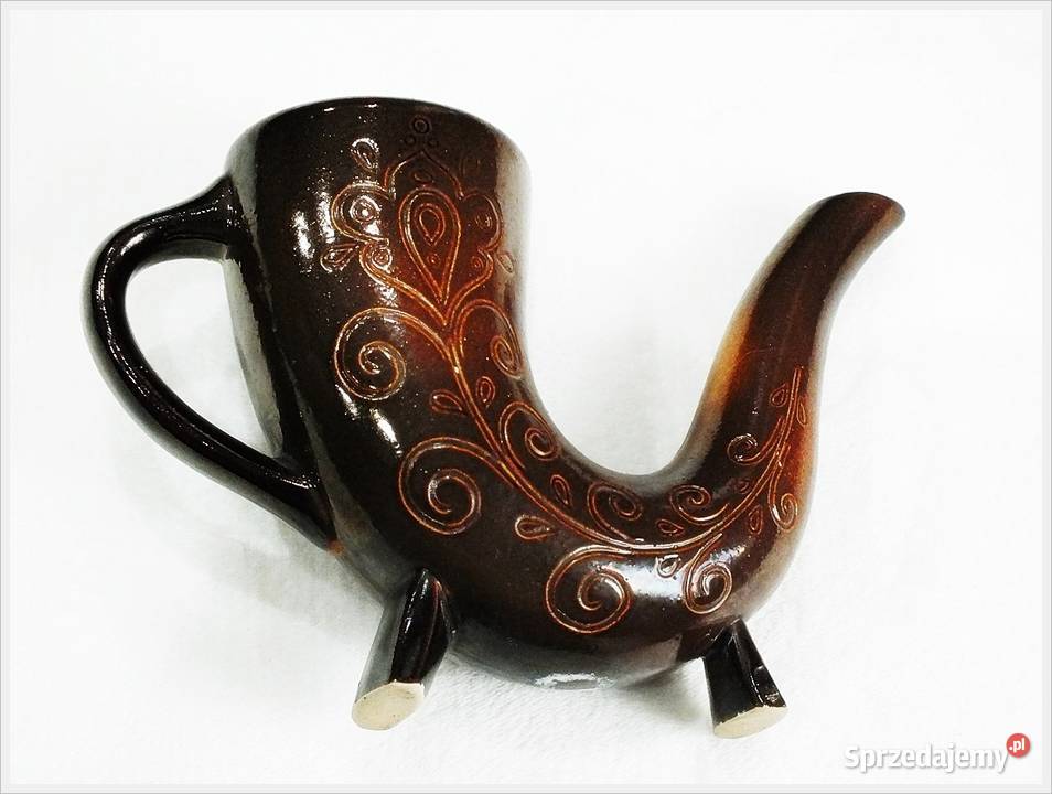 Stary dzbanek karafka ceramiczna na miód pitny z Żary
