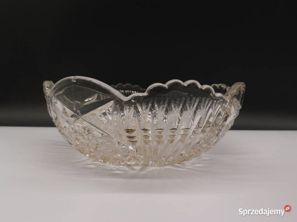 Masywna antyczna szklana misa z czasów PRLu