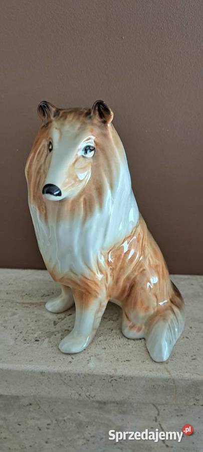 Owczarek szkocki Collie porcelanowa figurka duża Figurki i rzeźby Poznań sprzedam