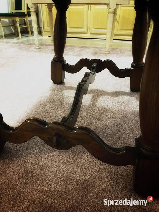 Stół antyk prostokątny rzeźbiony drewno ciemny