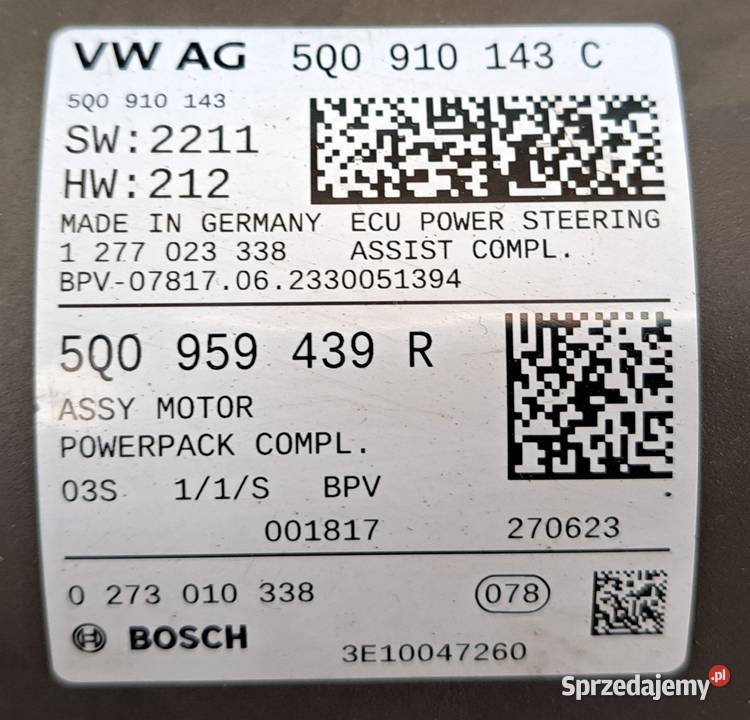 Maglownica Bosch Arteon Passat B8 Golf 8 Octavia osobowe Części samochodowe Mielęcin sprzedam