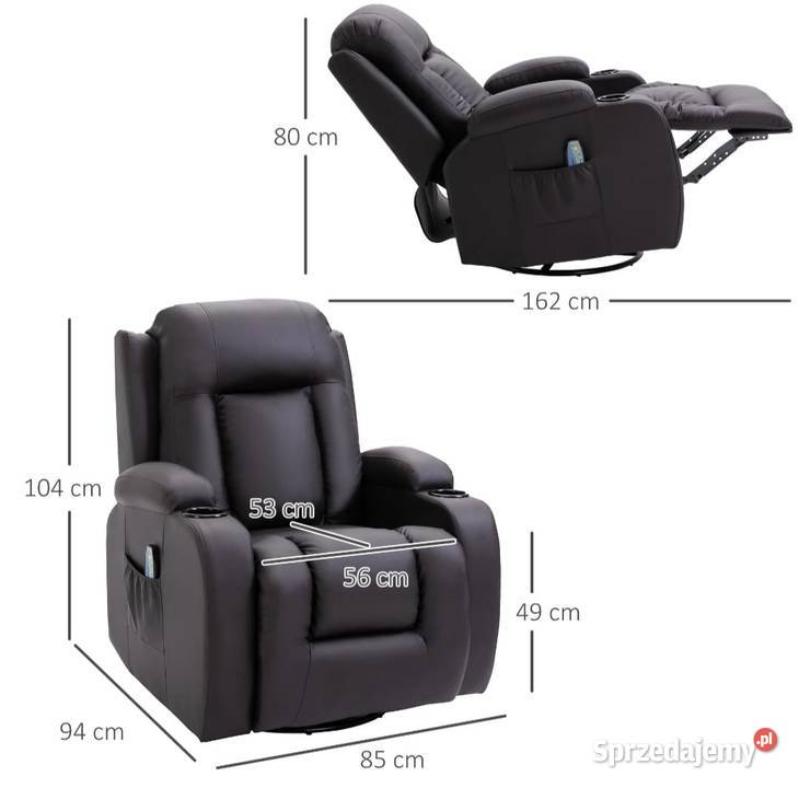 Fotel z masażem z funkcją ogrzewania Bochnia sprzedam