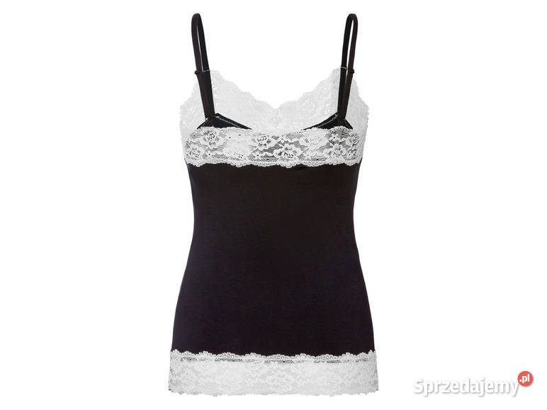 Top damski z cienkimi ramiączkami i z koronką XS biały Kraków