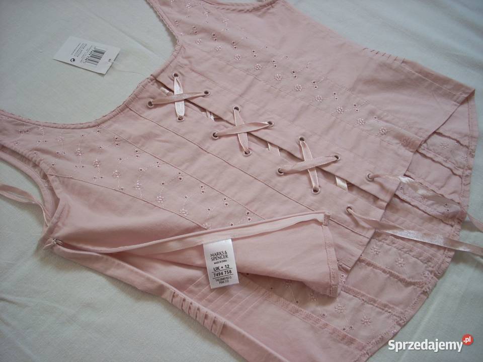 MarksSpencer Pudrowy Top Haftowany NOWY 38 40 Nowy Sącz