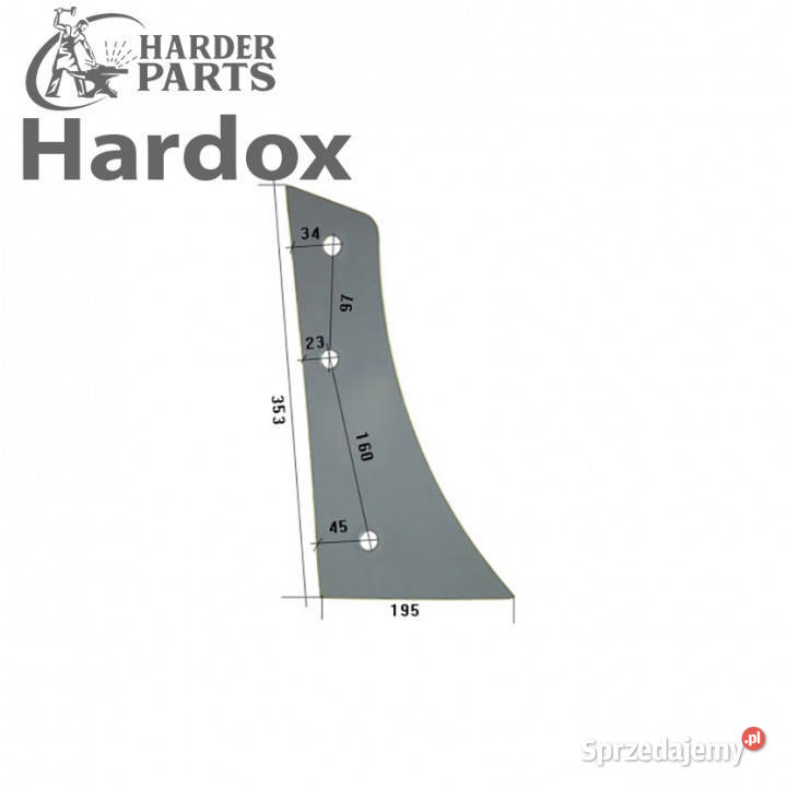 Pierś HARDOX 1067910020 do pługa UNIA grudziądz Suwałki