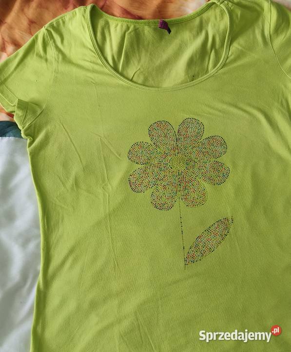 Bluzeczka kanarkowa z kwiatem z koralików Gdańsk