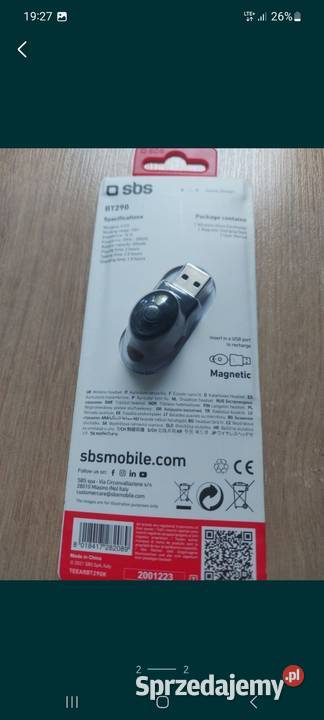 Słuchawka Bluetooth SBS BT290 Bletooth 50