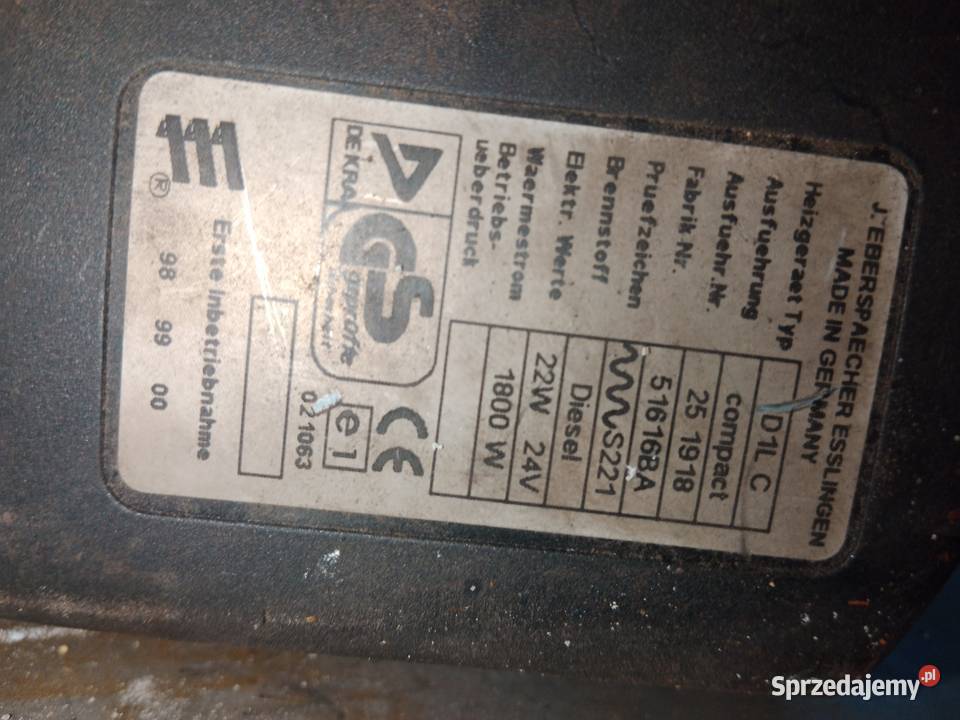 Volvo 3980355 Webasto ogrzewanie postojowe d1l c ciężarowe Poddębice sprzedam
