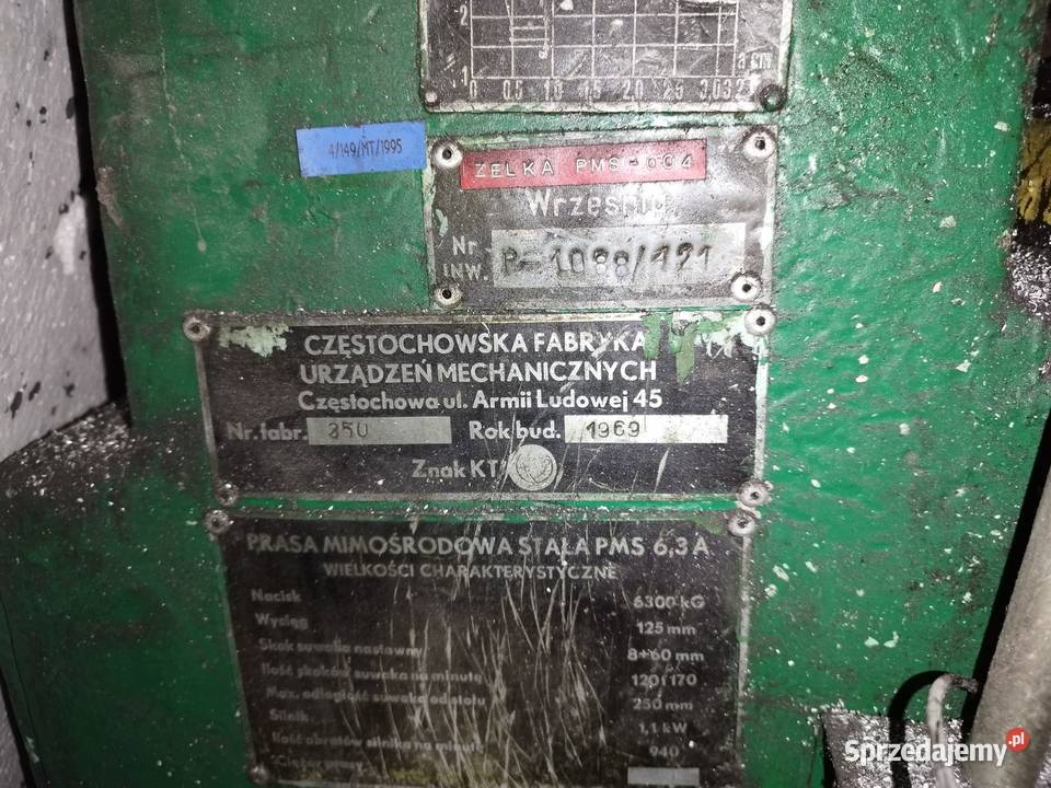 Prasa mimośrodowa 63 T PMS 63 T sprzedam