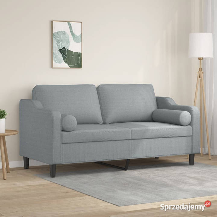 2osobowa sofa z poduszkami jasnoszara 140 Warszawa