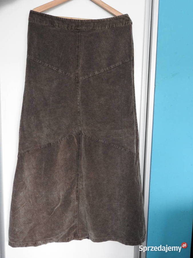 Brązowa sztruksowa spódnica maxi firmy HM Rozmiar 42(XL) Bytom