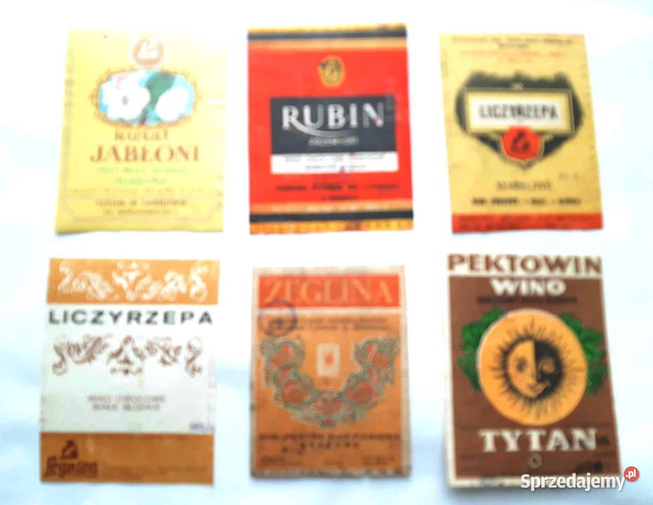 STARE ETYKIETY WINO PRL POLSKA