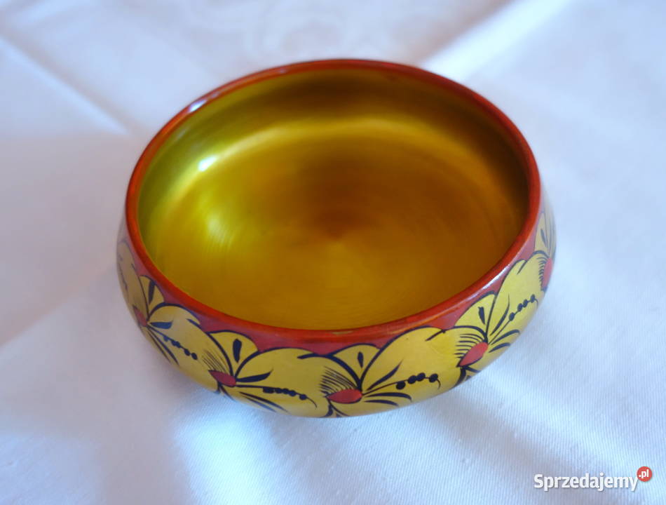 Mała drewniana miseczka malowana rękodzieło Rękodzieło małopolskie Kraków