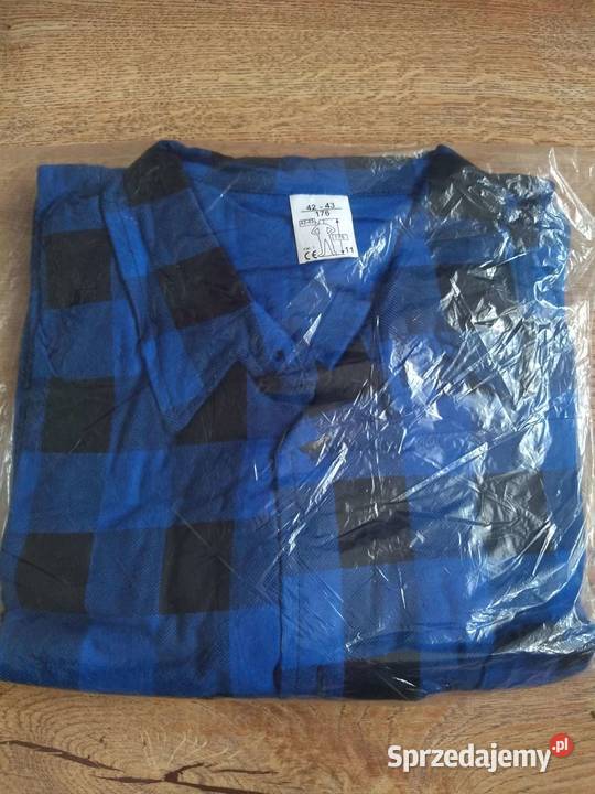 Niebieska koszula flanelowa w kratę