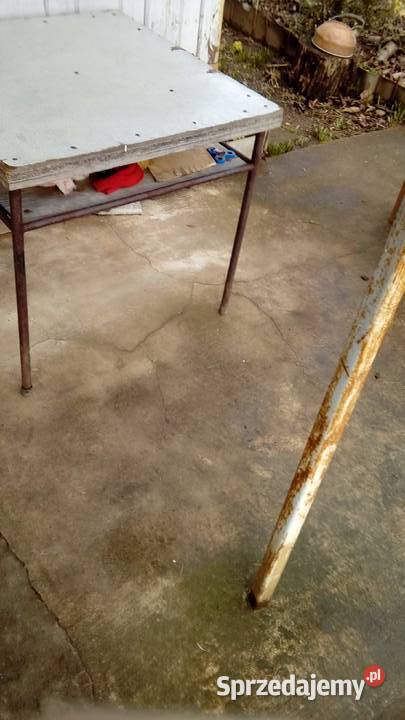 Stół metalowy z rurek z półką do renowacji Warszawa sprzedam