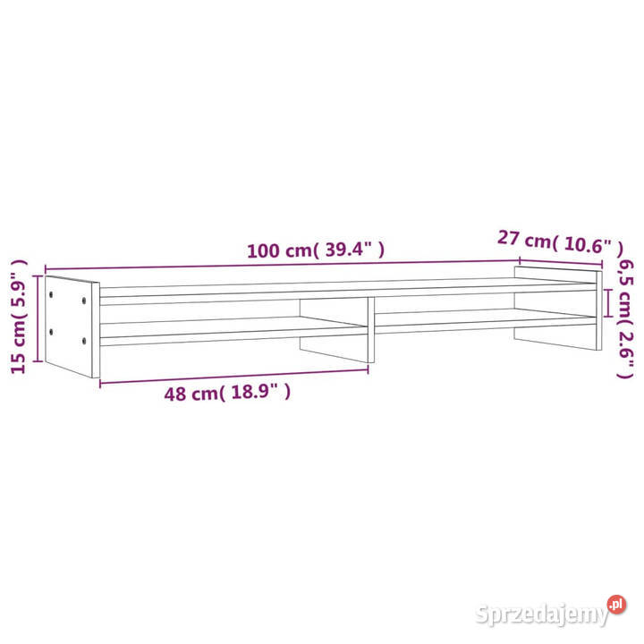Podstawka na monitor szara 100x27x15 lite drewno mazowieckie Warszawa