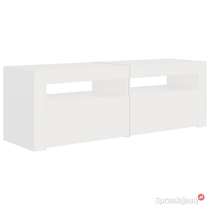 Szafka pod TV z oświetleniem LED biała 120x35x40 RTV Warszawa
