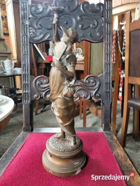 Świecznik dama z cynkalu śląskie Rybnik