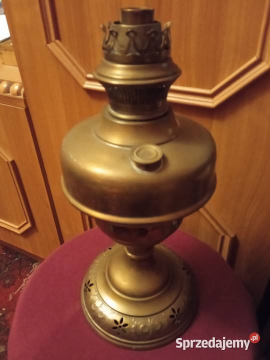 Mosieżna lampa naftowa Lempereur Bernard Belgia Koźminek