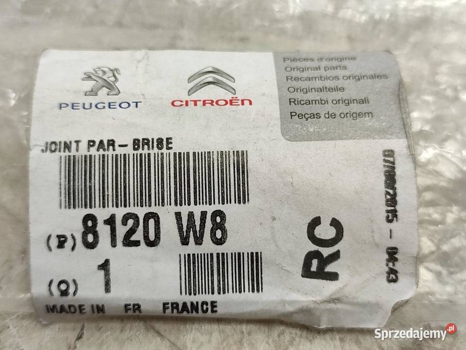 USZCZELKA SZYBY PRZÓD CITROEN NEMO AA 2008