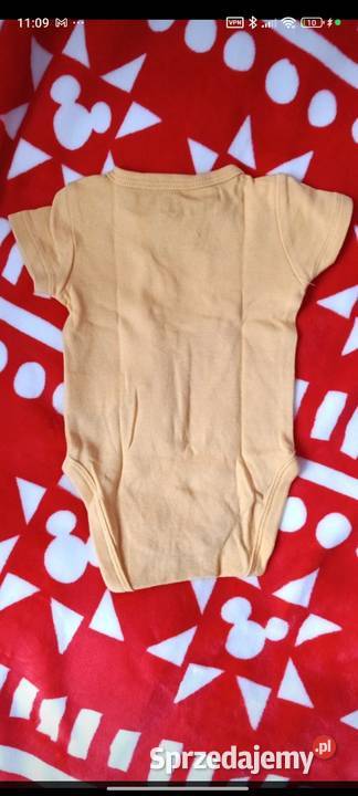 Nowy zestaw 4pak bodów Disney baby unisex żółty/złoty Warszawa