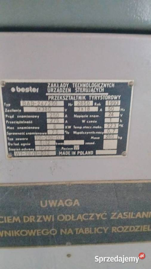 Prostownik spawalniczy marki Bester TYP BAB łódzkie Skierniewice