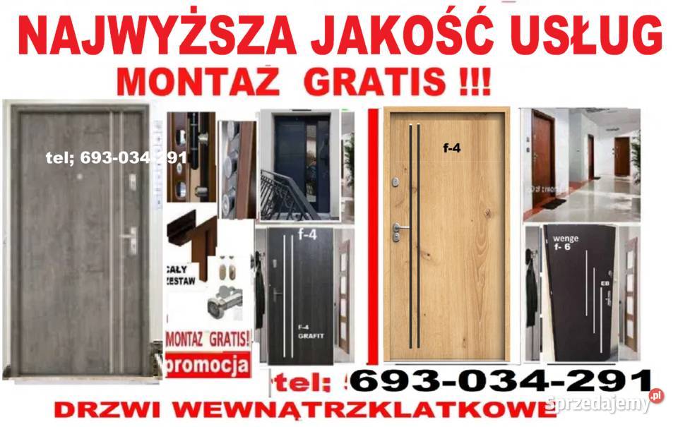 Drzwi wejściowe z montażem ZEWNĘTRZNE wyprzedaż łódzkie Ozorków