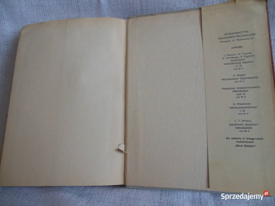 Teoria maszyn i mechanizmów ZParszewski Rok wydania 1967 Kielce