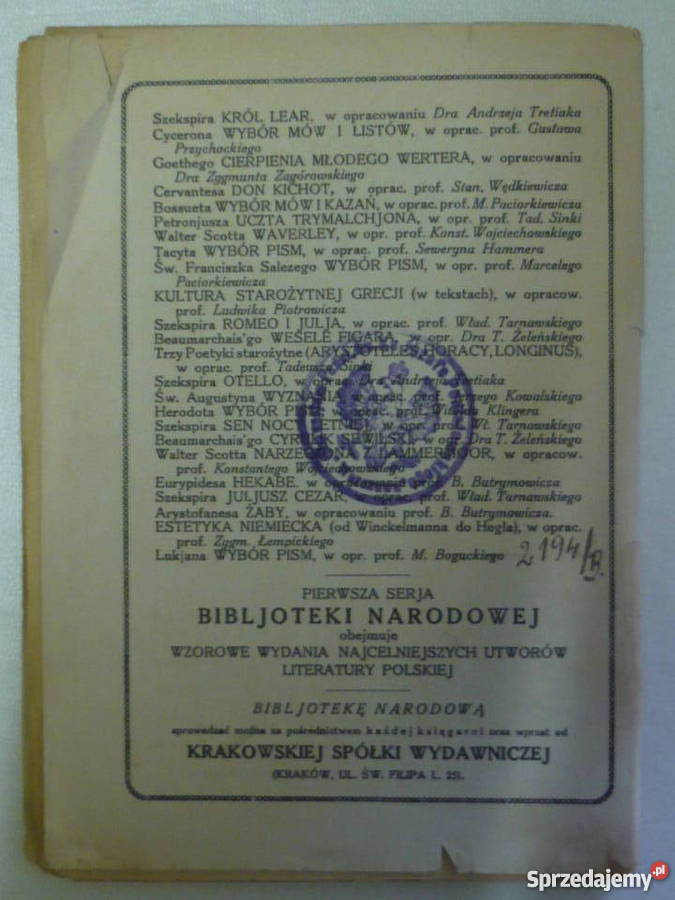 Przedwojenna Ksiązka Persowie Aischylos Rok wydania 1921 Warszawa