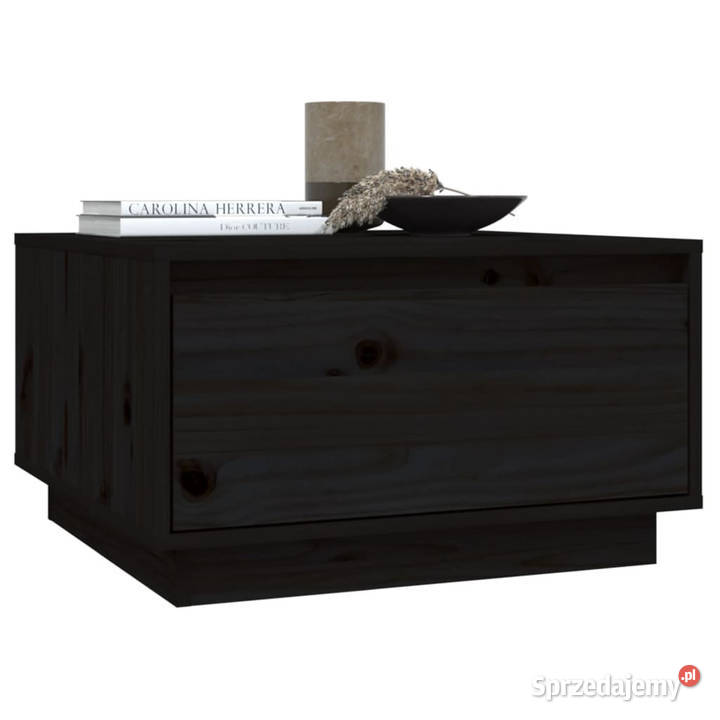 Stolik kawowy czarny 55x56x32 lite drewno Warszawa
