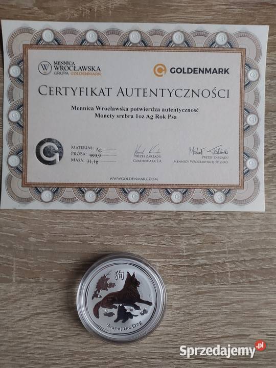 Srebrne monety 1uncjowe 10 sztuk warmińsko-mazurskie Giżycko